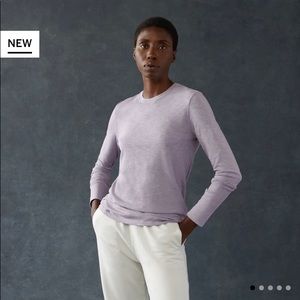 American Giant Premium Slub Crew T Long Sleeve in Grey Glass Size XS